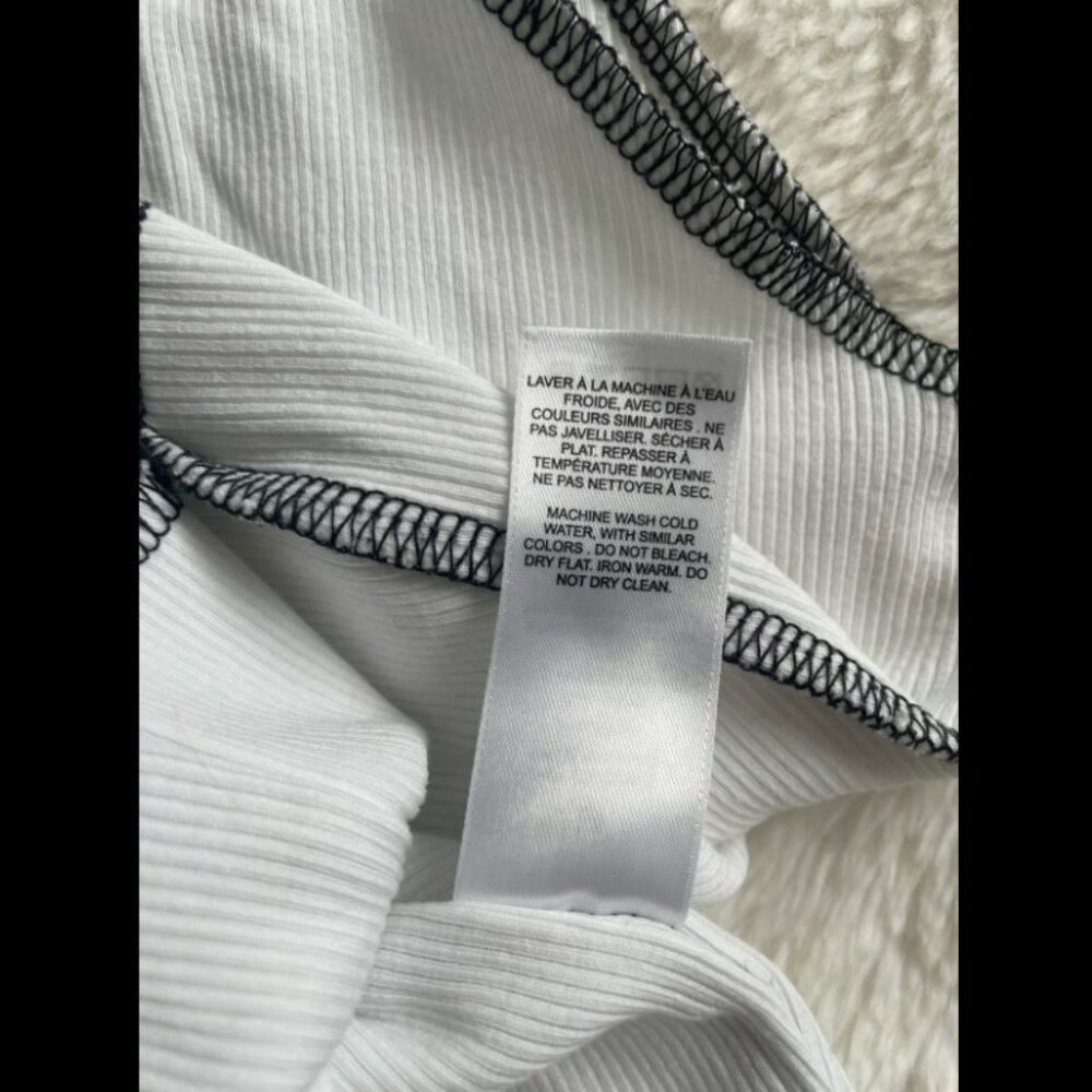 Garage White Crop Tank with Black Trim - Picture 4 of 5